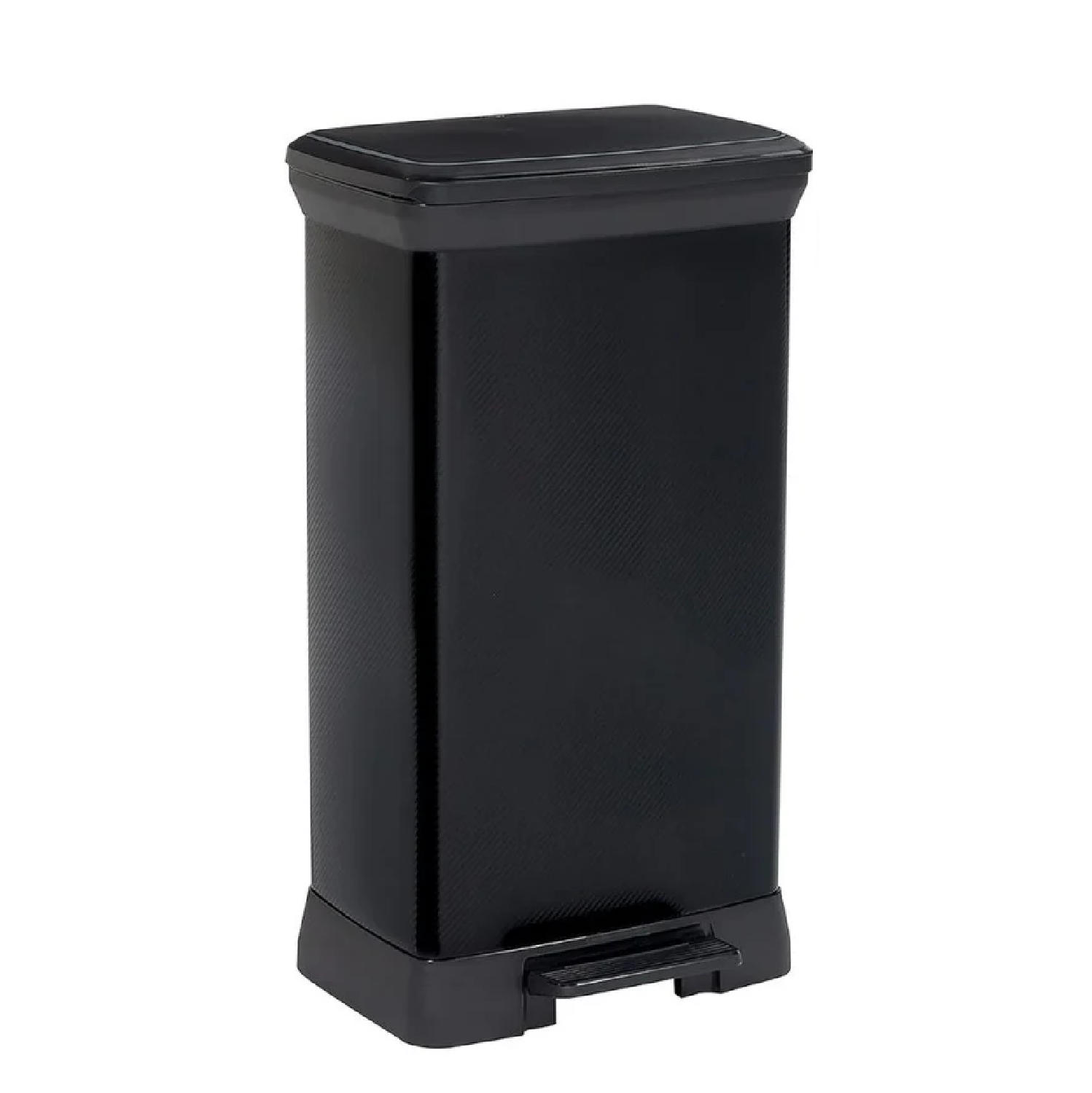 CURVER Deco Plastic Pedal Bin Rectangle 50L BLACK